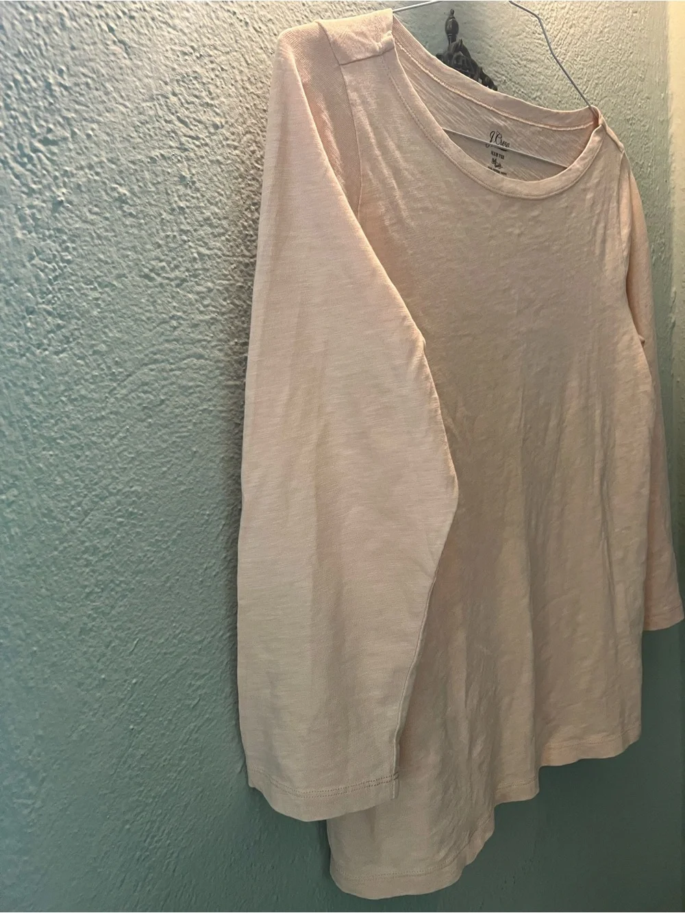 J. Crew Light Peach Three-Quarter Sleeve Crewneck Top